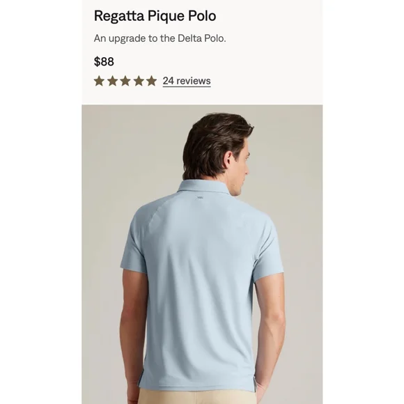 Men's Rhone Pique Polo Shirt Size XXL Misty Blue